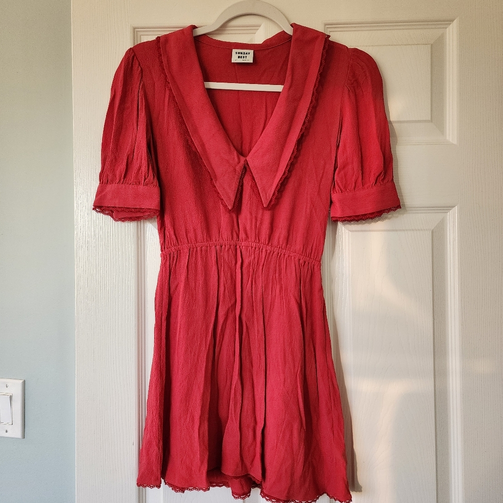 Aritzia sunday best Aki dress in red